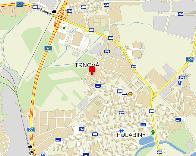 Map of Pardubice